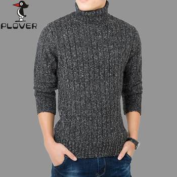 ເສື້ອກັນຫນາວ Woodpecker ຜູ້ຊາຍໄວຫນຸ່ມຂົນສັດ sweater ຫນາ cashmere sweater ຜູ້ຊາຍເຄິ່ງຄໍເຕົ່າ pullover ອົບອຸ່ນ bottoming sweater tide