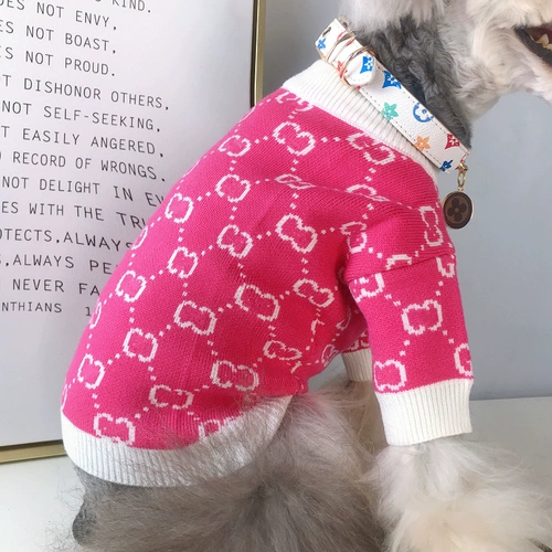 Модный бренд питомец-собака кошачий свитер осень и зимняя толстая одежда Тедди Шнаузер Маленький и средний для собак теплый вязаный свитер