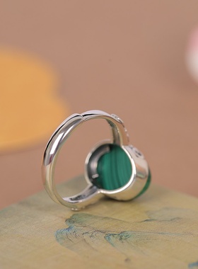 本月新品限时优惠孔雀石戒指女