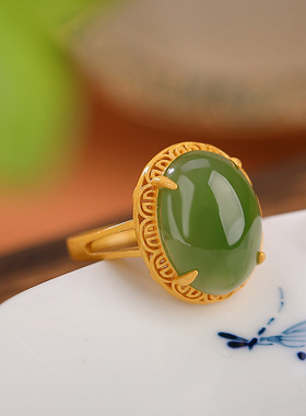 和田碧玉戒指本月新品限时优惠