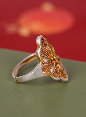 2026新款限时优惠足银描金戒指