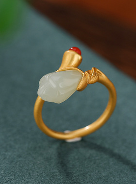 本月新品限时优惠玉兰花戒指女