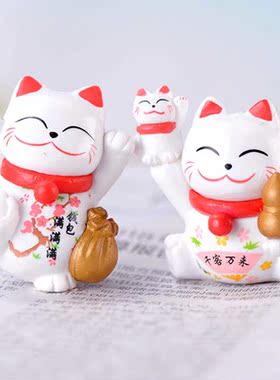 招财猫盆栽摄影汽车蛋糕小摆件