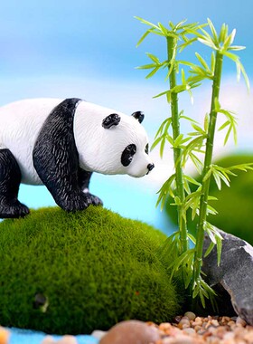 微景观可爱大熊猫公仔创意手工造景小动物桌面摆设小装饰蛋糕摆设