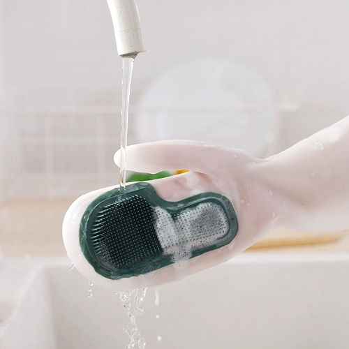 Силиконовые перчатки для женщин Волшебное блюдо с утолщенным резиновым резиновым резиновым домохозяйственным мытьем овощей Уборка для домашних животных Водонепроницаемость