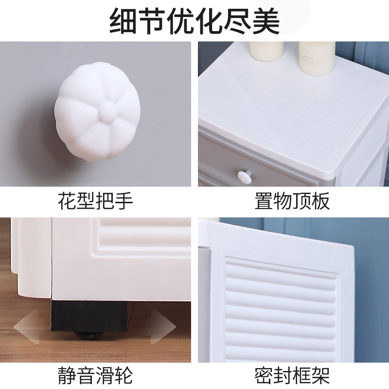 15/18/25cm欧式夹缝收纳柜抽屉式厨房窄缝隙置物架卫生间储物柜子 - 图2