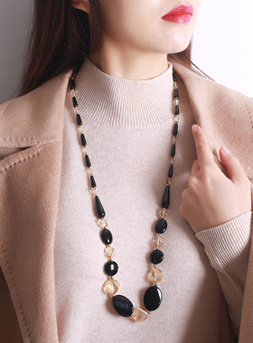 奥地利水晶毛衣链长款项链女时尚