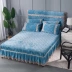 Mùa đông ấm áp phương pháp nhung chăn giường đơn mảnh dày flannel bedsheet san hô lông cừu giường trampoline bao gồm - Váy Petti