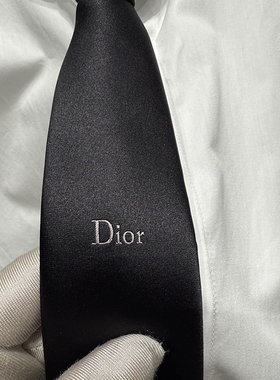 DIOR迪奥桑蚕丝男士黑色领带