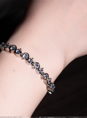 高定30分圆钻手链璀璨爆闪莫桑钻镀18K铂金