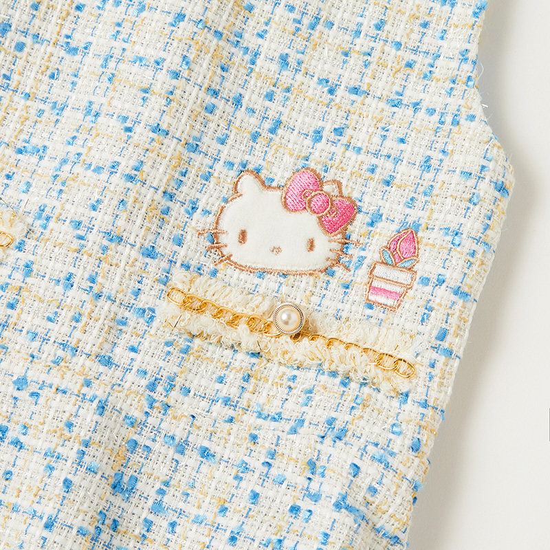 Hello Kitty童装春女童连衣裙无袖毛呢公主裙子儿童小香风背心裙,淘宝优惠券,粉丝福利购,淘宝优惠卷