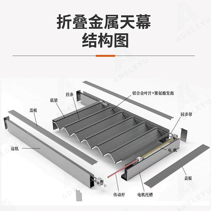 铝合金折叠天幕阳光房顶遮阳伸缩帘电动隔热防晒帘玻璃房天幕遥控,淘宝优惠券,粉丝福利购,淘宝优惠卷