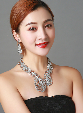 欧美大牌奢华配饰水晶毛衣链项链