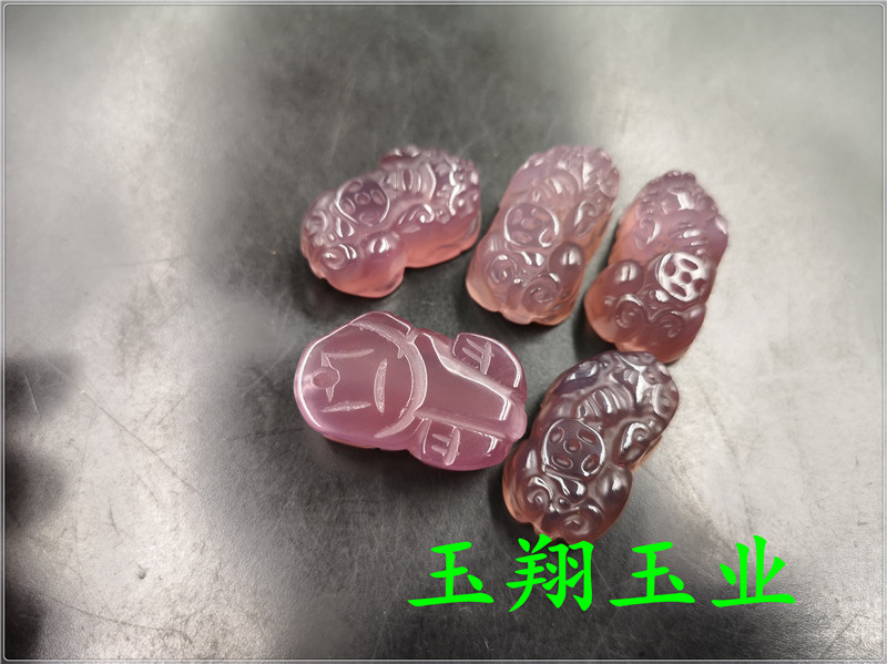 玉翔玉业 天然正品紫玉髓玛瑙貔貅吊坠 帝王紫玛瑙小貔貅挂件 - 图1