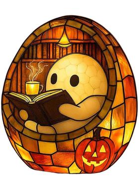 跨境新款ghost reading book lamp万圣节装饰家居摆件幽灵读书灯