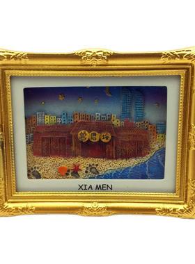 现货创意树脂旅游纪念品 冰箱贴厦门摆件冰箱贴diy相框冰箱贴