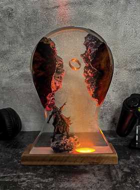 魔戒耳机支架和夜灯黑暗魔戒环氧树脂灯动漫灯LOT.R艺术游戏装饰