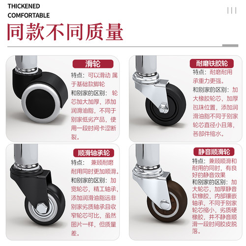 滑轮矮凳家用儿童带娃学步可移动万向轮垫脚凳美缝擦地静音圆椅子 - 图0