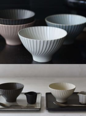 包邮日本制进口Studio M'陶瓷釉下彩粗陶和风饭碗拉面钵酸奶