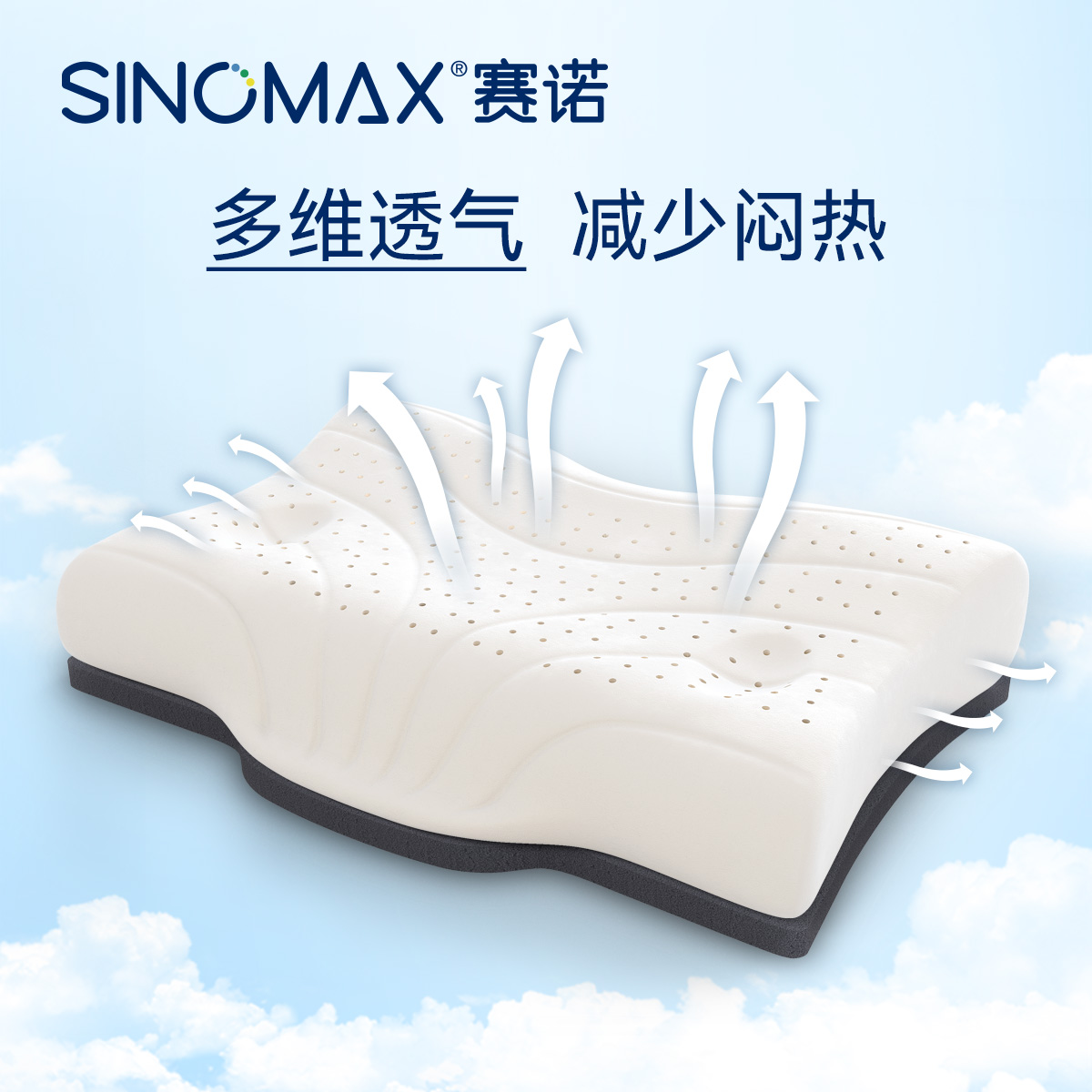 SINOMAX赛诺4d慢回弹记忆棉枕头记忆枕头枕芯护颈椎助睡眠保健枕 - 图2