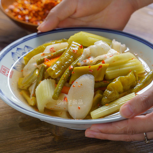 广西酸野柳州酸料老坛酸刀豆酸包菜豆角姜辣椒酸芥菜腌制什锦泡菜 - 图0