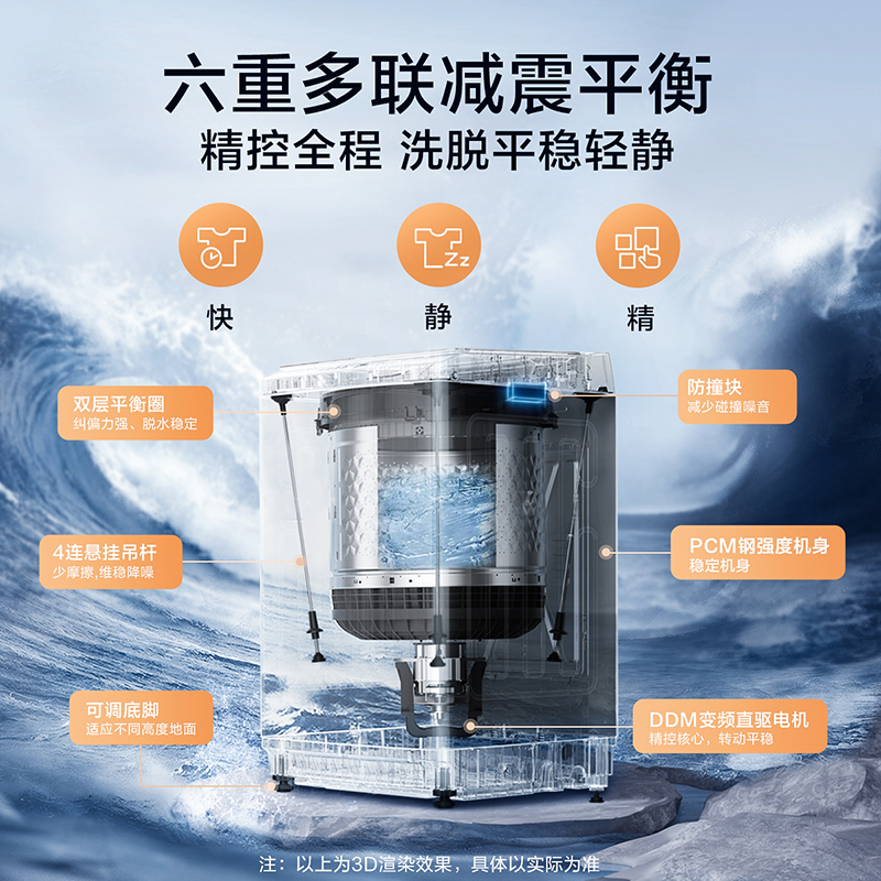 [纯净]小天鹅洗衣机全自动家用10KG大容量变频波轮TB100V203DB - 图0