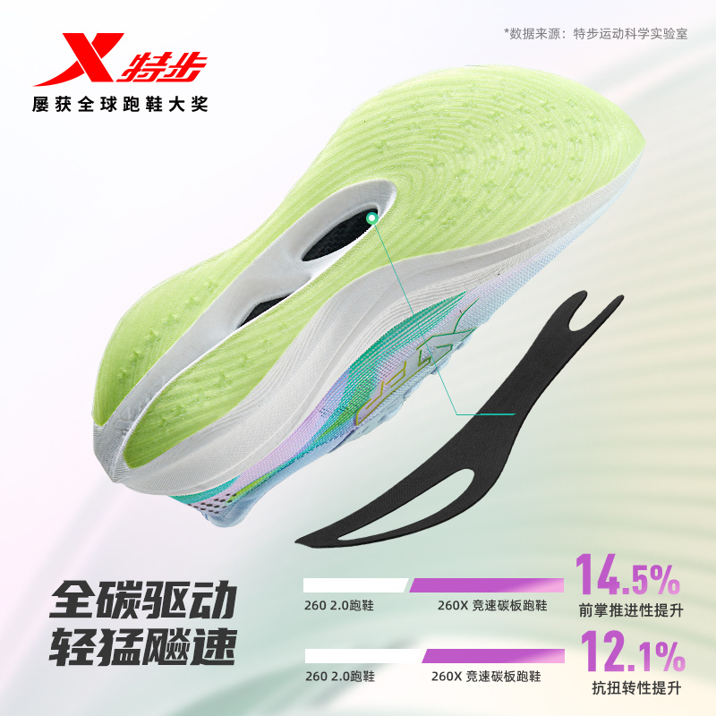 特步260X丨竞速碳板跑鞋马拉松专业运动鞋女鞋减震竞训透气跑步鞋