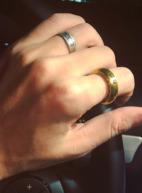 权志龙钛钢数字情侣对戒gd同款