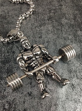 男女健身举重大力士项链毛衣链潮