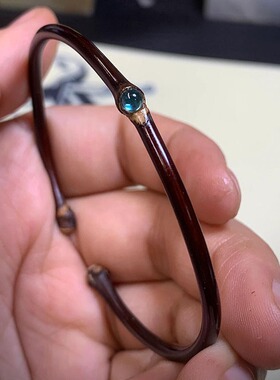 超好看极细海蓝宝藤手镯月光石清冷富贵感百搭气质款超美精灵眼睛