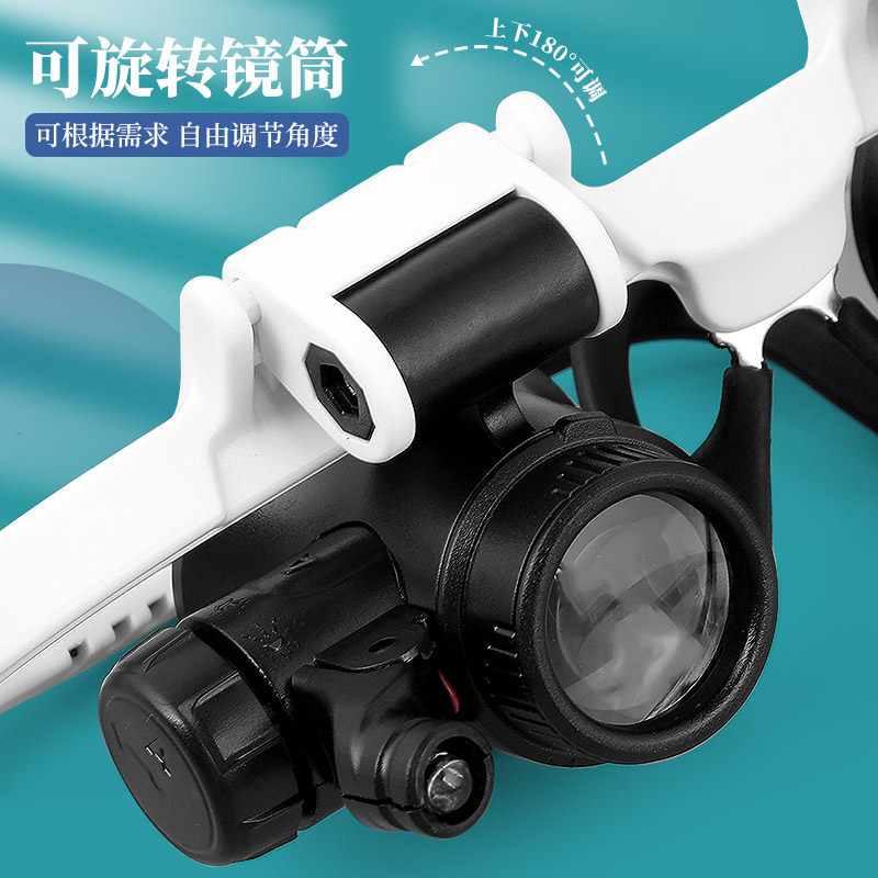 显微镜光学眼镜式头戴放大镜手表手机维修用电路板高清数码电子目镜便携式高倍率鸽眼专用带灯专业扩大镜鉴定,淘宝优惠券,粉丝福利购,淘宝优惠卷