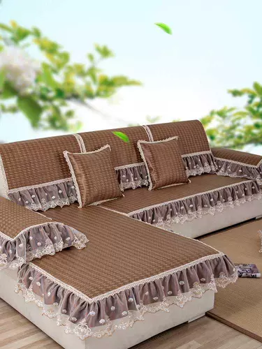 Летний нескользящий коврик, шелковая подушка из натурального дерева, диван