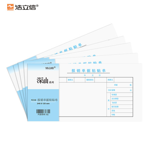 浩立信（LISON）报销单据粘贴单 10本装 全国通用票标准凭证 240*120mm 50页/本 财务会计凭证纸 - 图1