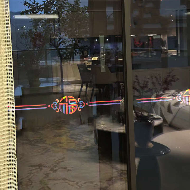 福字玻璃门防撞贴纸腰线家用厨房客厅阳台推拉门移门装饰静电无胶,淘宝优惠券,粉丝福利购,淘宝优惠卷