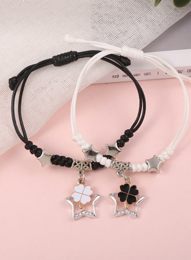 情侣手链可调节送闺蜜编织手绳