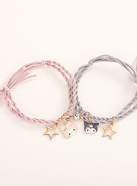 情侣手链闺蜜小皮筋相吸送男朋友