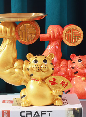 中式树脂招财猫家居客厅前台开业