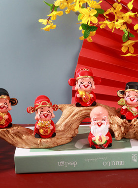 招财财神爷办公室开业摆件新中式