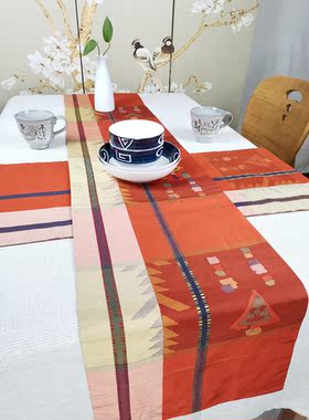 客厅茶旗桌旗和锦坊真丝装饰日式