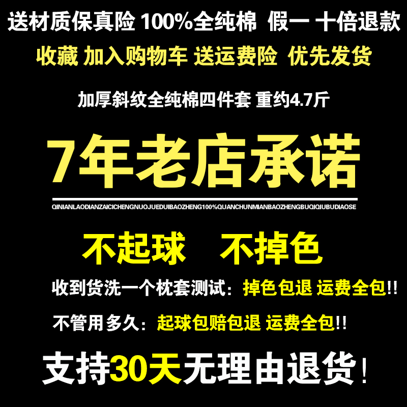 网红款四件套全棉纯棉斜纹简约加厚床单被套床笠秋冬2米床上用品4