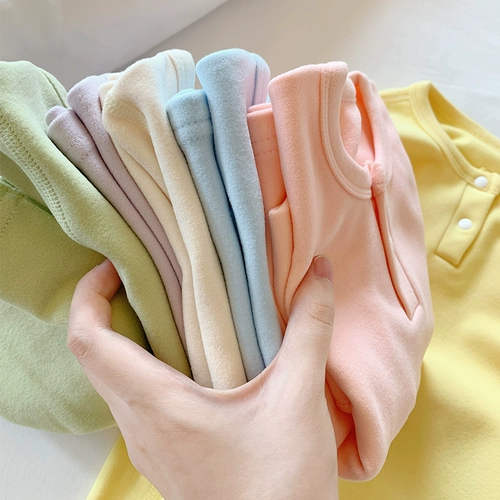 Детский удерживающий тепло лонгслив, бархатное боди для мальчиков, демисезонный пуховик