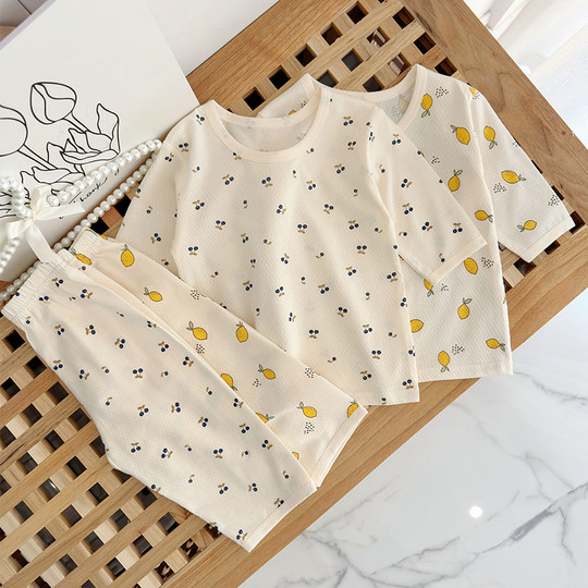 Детский летний комплект одежды из чистого хлопка с кондиционером