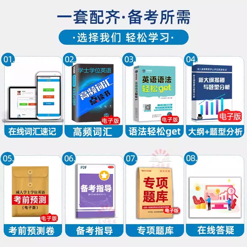 2024年成人高等教育成考学士学位英语水平考试大纲历年真题高等学历继续教育学士学位英语本科复习资料自考教材广东山东河南黑龙江 - 图2