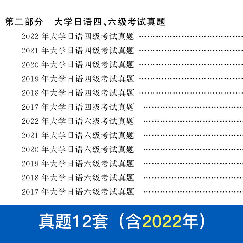 大学日语四六级考试指南与真题 第三版 历年真题详解词汇字帖CJT46赠音频大学日语4级四级六级6级词汇听力阅读试卷 备考2024.6适用 - 图0