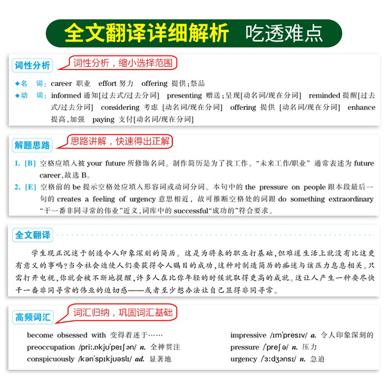 华研外语 专四完形填空备考2024 新题型 英语专业四级完型填空120篇专项训练书tem4历年真题试卷语法与词汇单词阅读听力写作文全套 - 图2