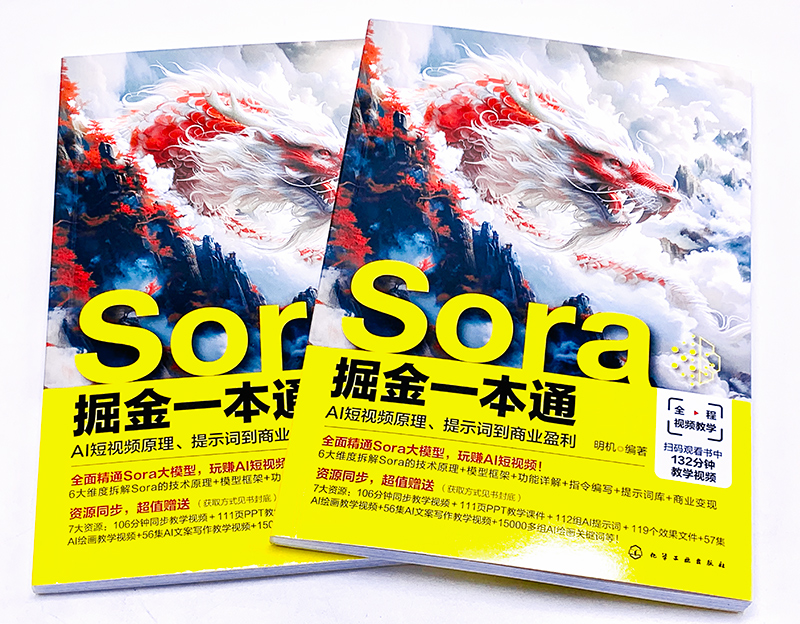 Sora掘金一本通：AI短视频原理、提示词到商业盈利+Sora AI视频生成、案例解析与场景应用（2册套装） 博库网 - 图0