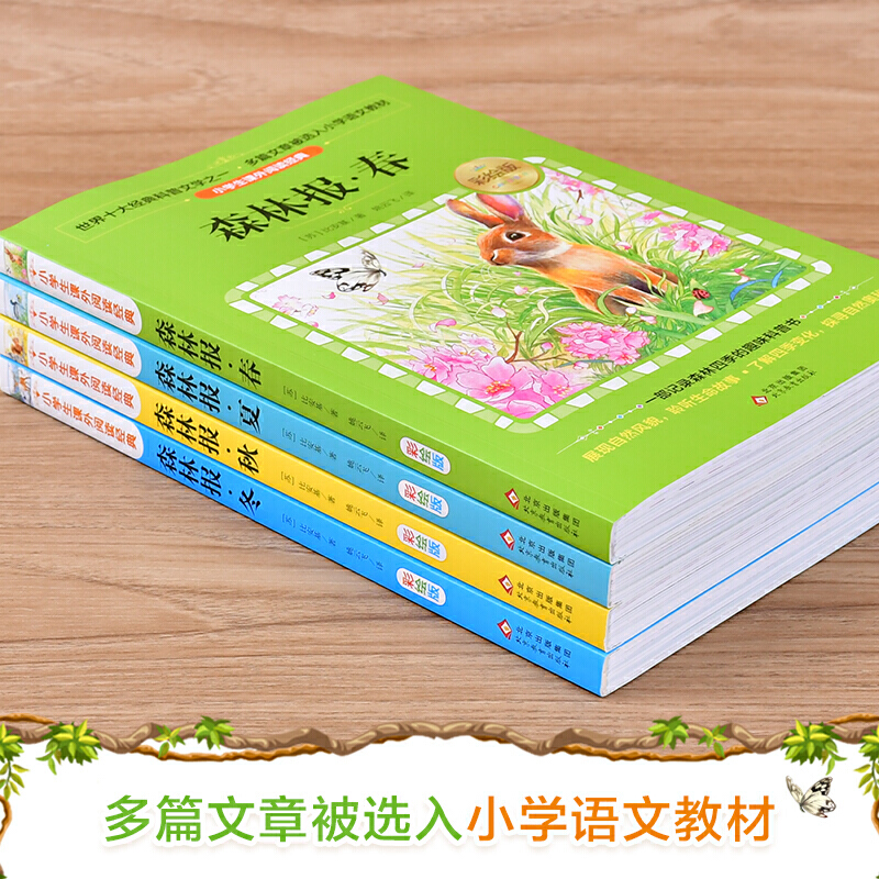 森林报春夏秋冬全套4册四年级必读课外书10-15岁三四五年级班主任小学生课外阅读书比安基太阳的诗篇合集8-12周岁儿童读物-图2