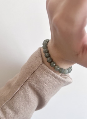 天然和田玉手串且末蓝手串带青花手串新中式雅致蓝灰莫兰迪保真