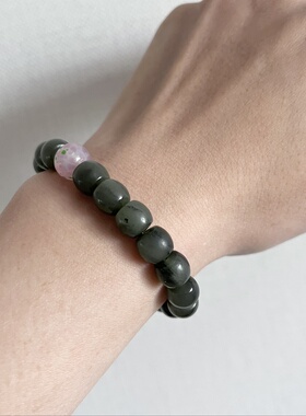 保真天然和田玉手串意境青花手串非遗手工琉璃国潮新中式荷塘月色