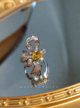 mapg黄锆石爱心蝴蝶结设计师品牌